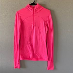 Pink Under-Armour 3 quarter zip pullover